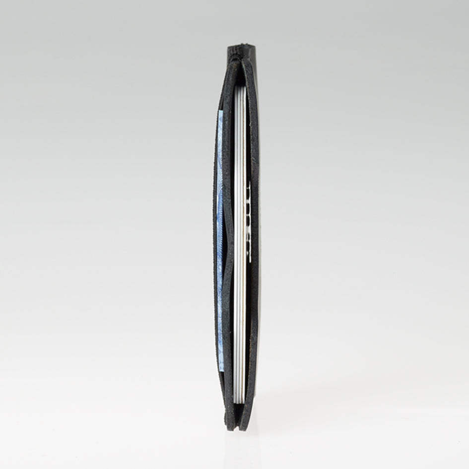 BLACK MICRO - MATBLAC genuine black leather wallet side view