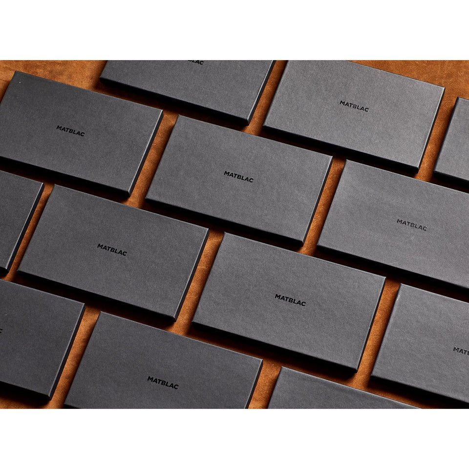 Matblac black cardboard box packaging 